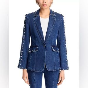 Cinq à Sept Studded Denim Milly Blazer